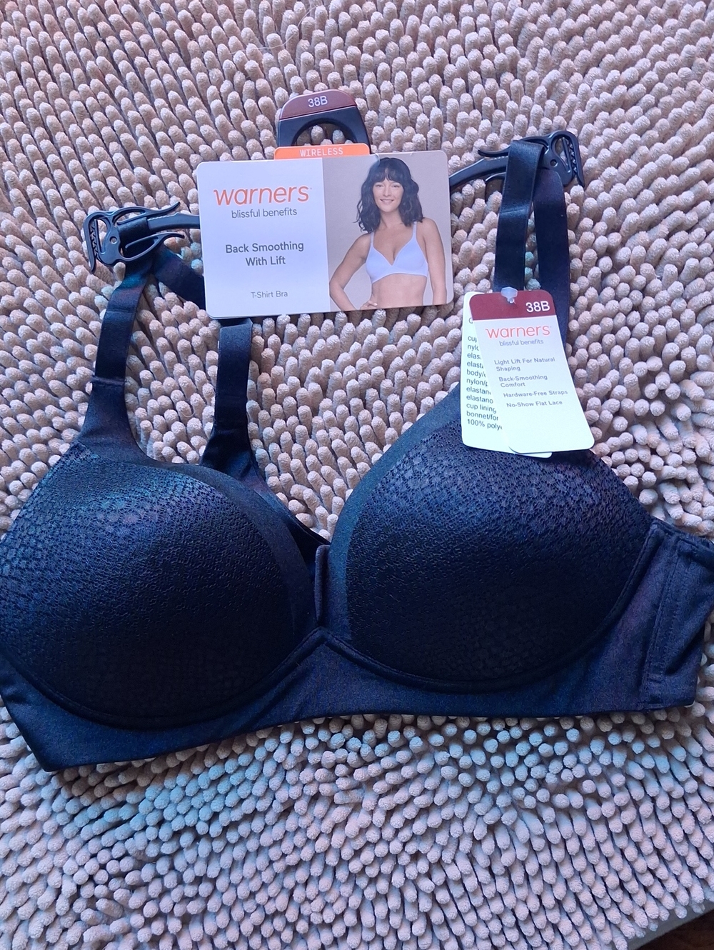 Warners Black Back-Smoothing T-Shirt Bra with Lift